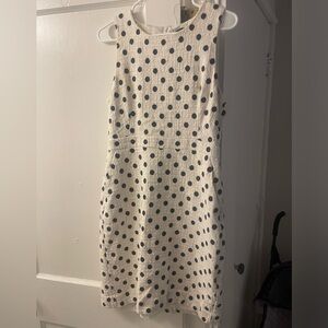 J. Crew Navy Polka Dot Tweed Dress